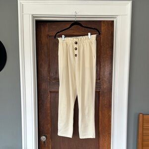 Zsupply cream paper bag waist pants